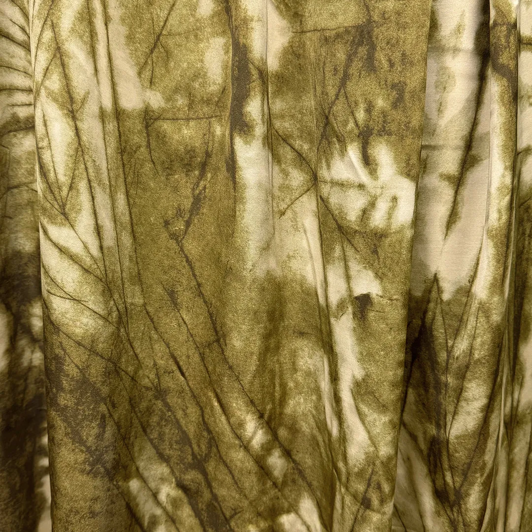 Italian tawny gold tie dye satin finish viscose woven