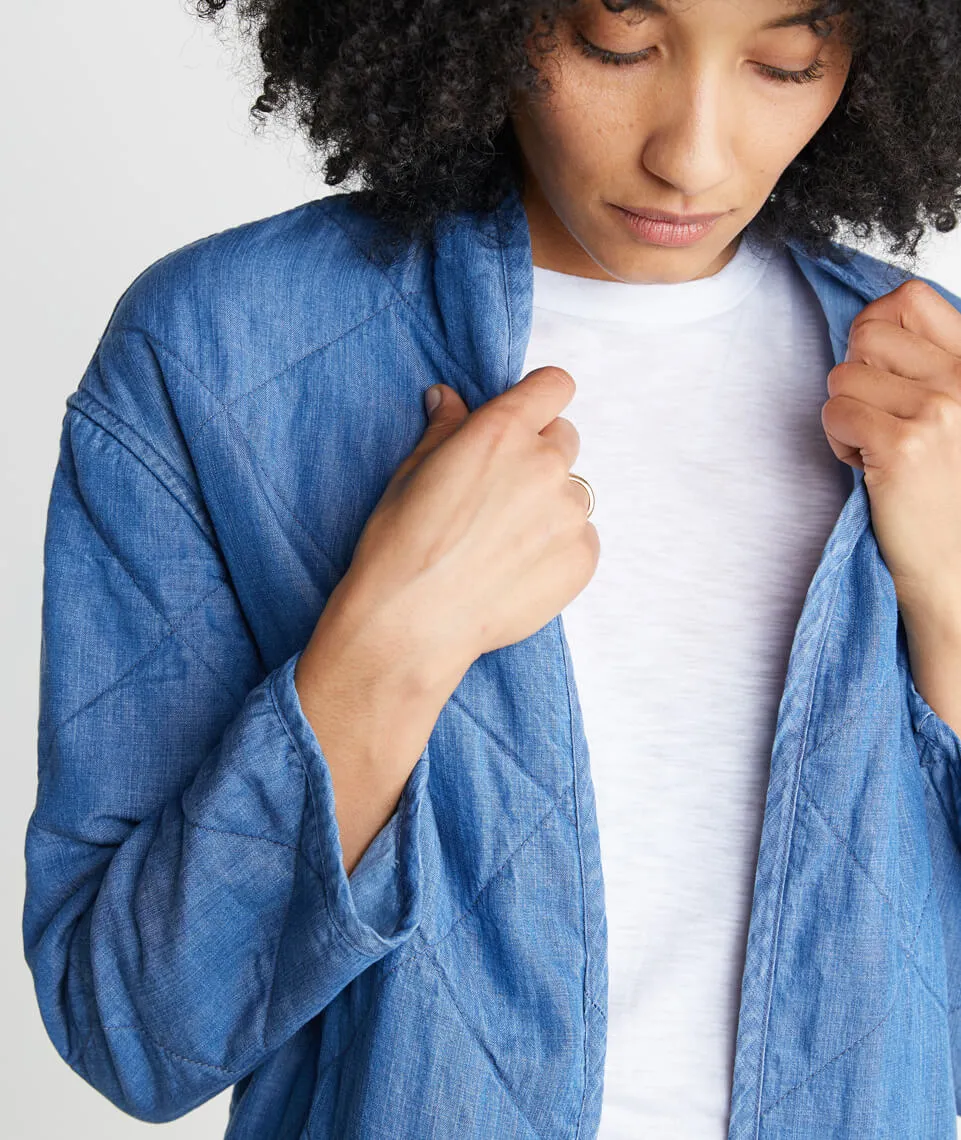 Jane Quilted Indigo Jacket