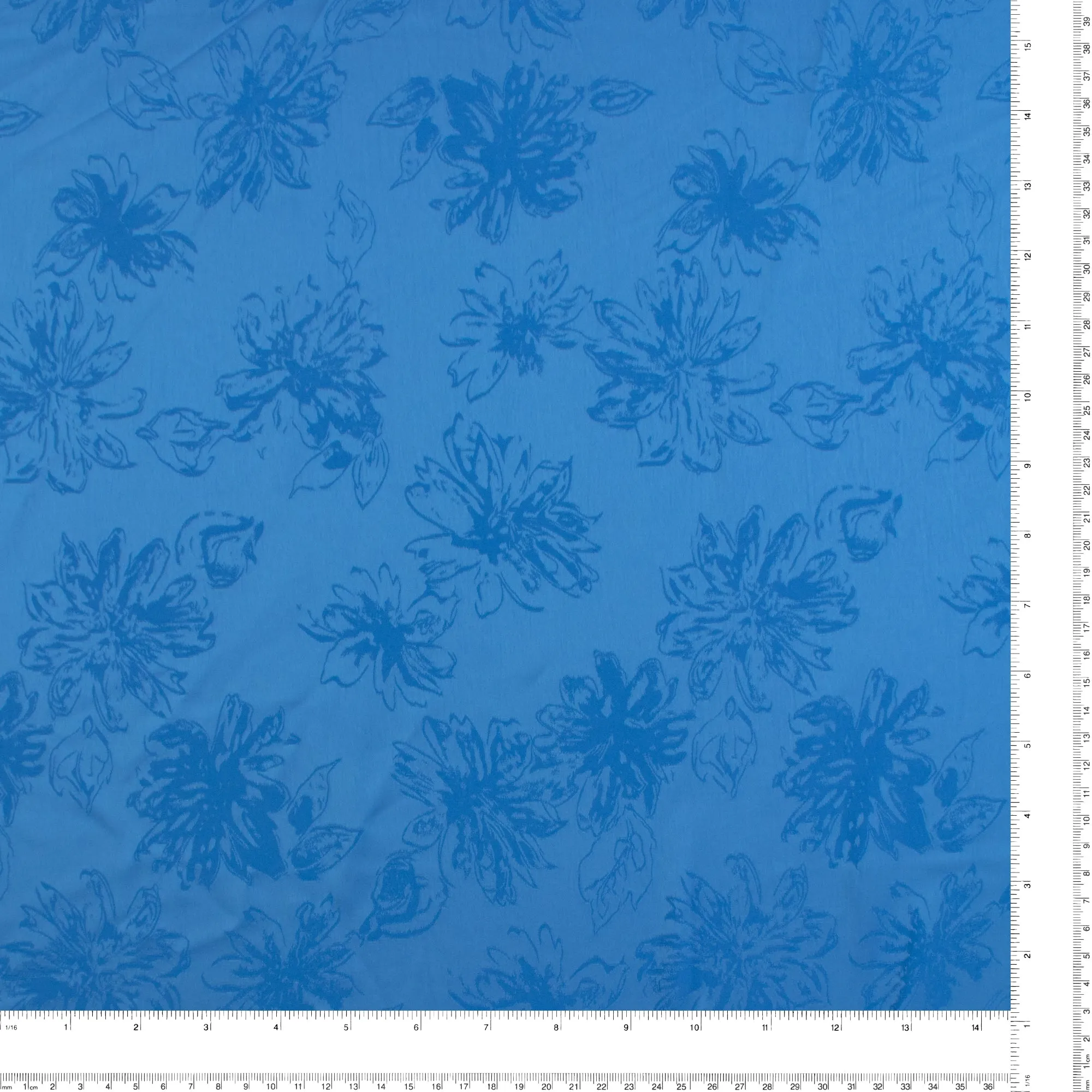 Jaquard flowers - LAURA - Electric Blue