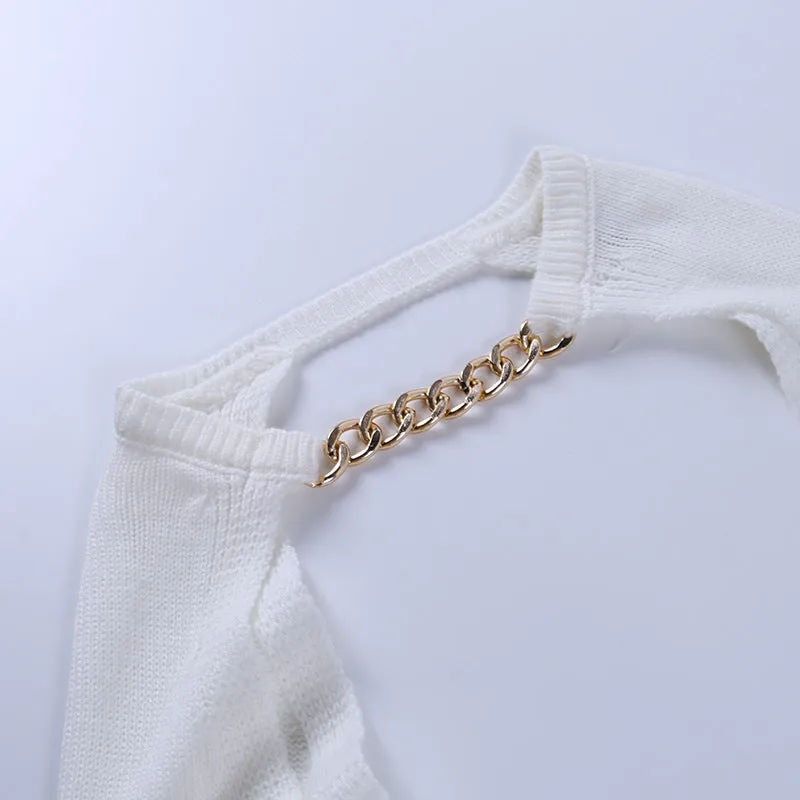 Knit Sweater Stylish Cropped Sleeve