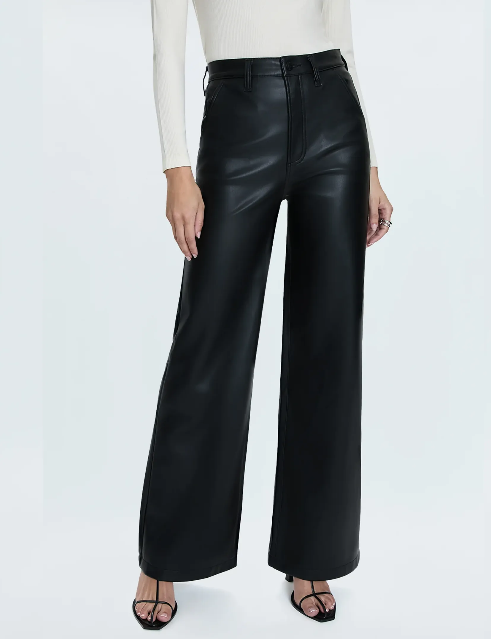 Lana Wide Leg Trouser, Slate Black