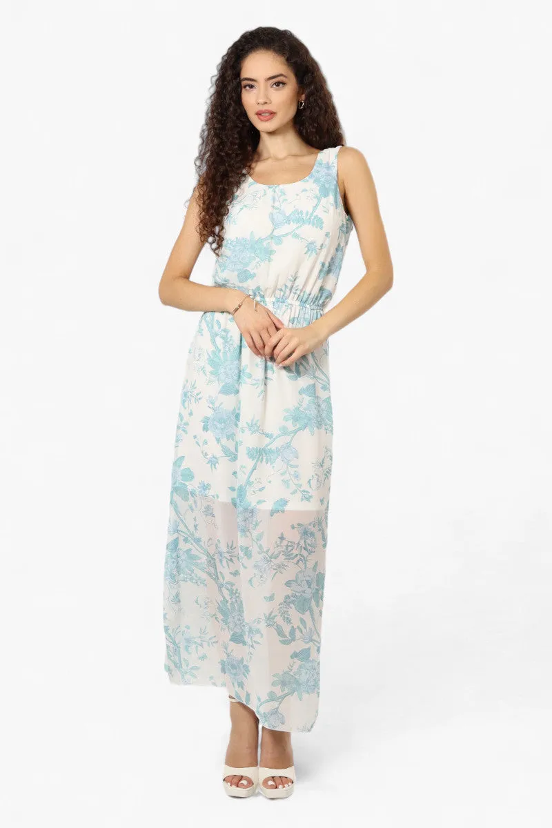 Limite Floral Sleeveless Tank Maxi Dress - White