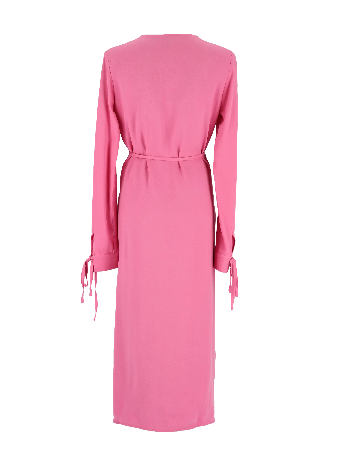 long-sleeve wrap midi dress