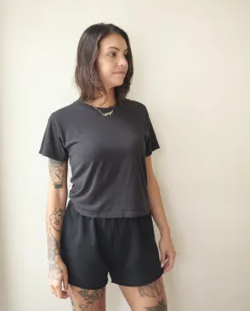 Lorel Cropped Tee, Black