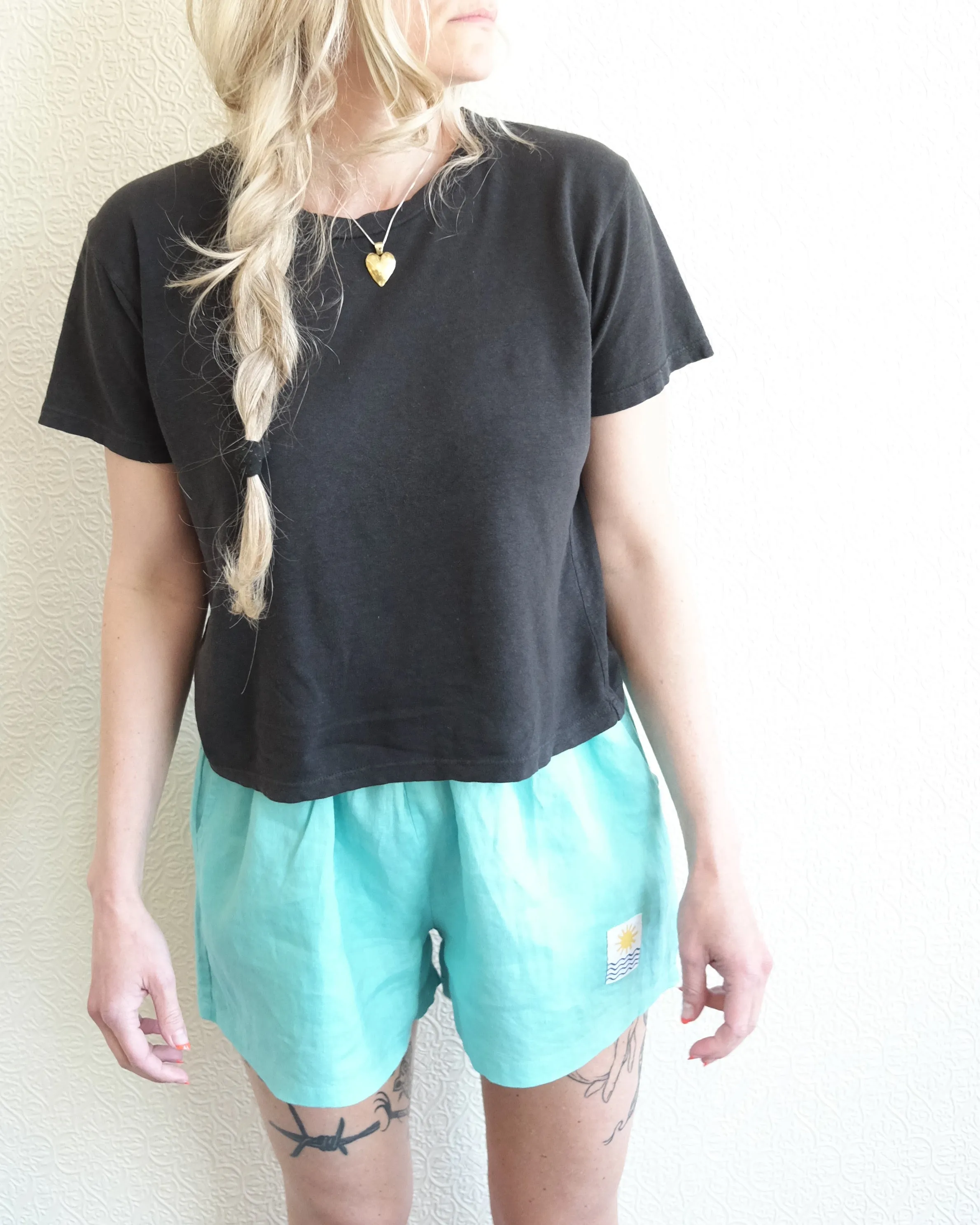 Lorel Cropped Tee, Black