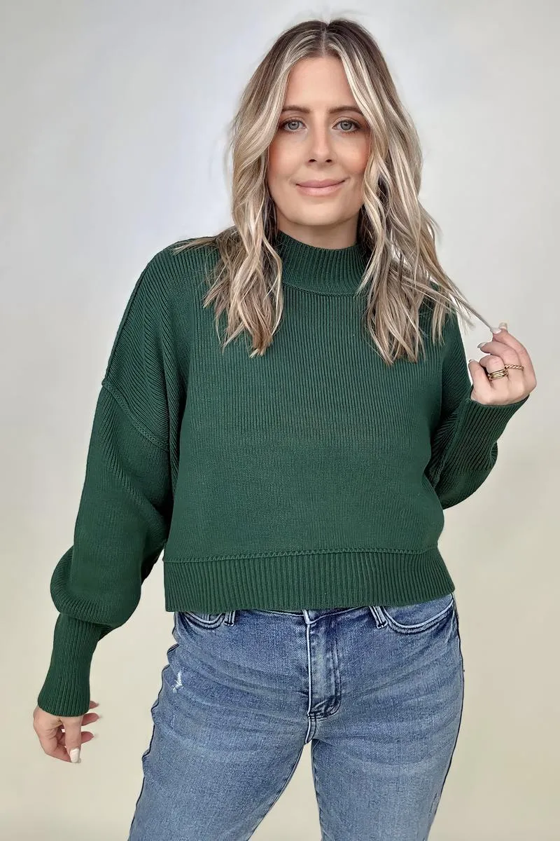 Mags Side Slit Cropped Sweater