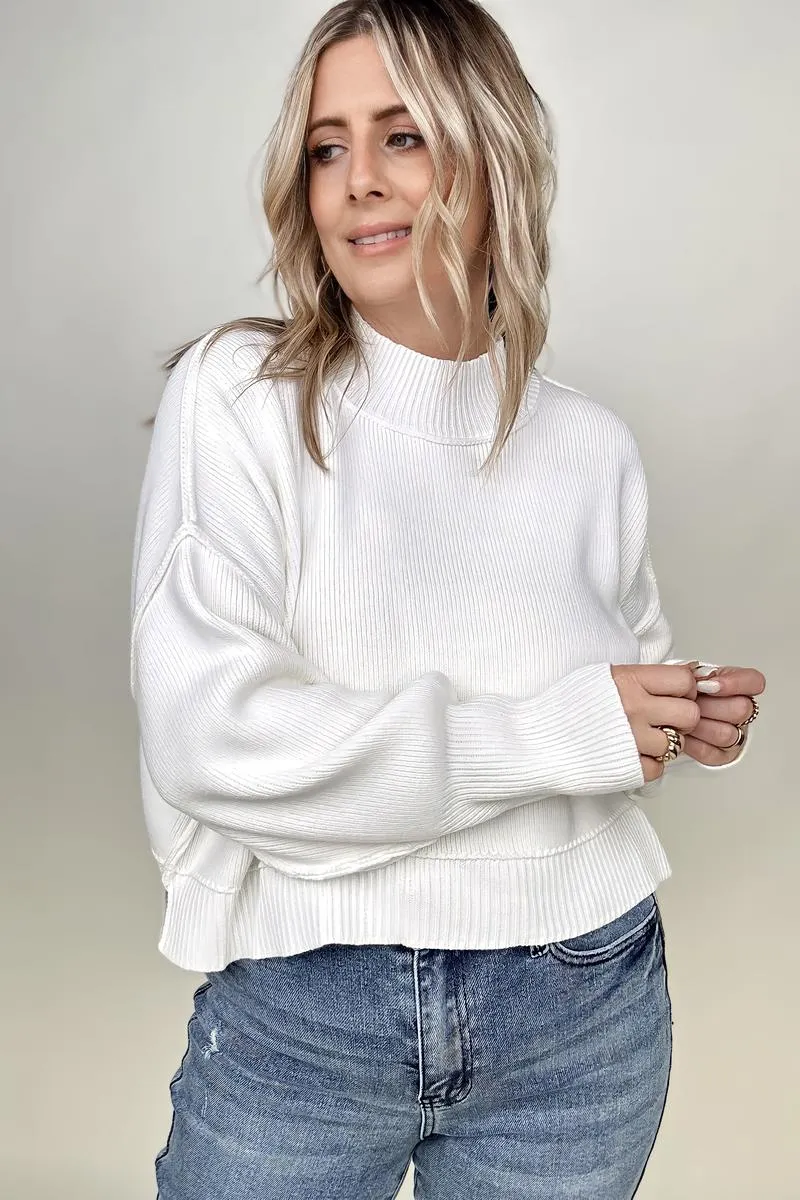 Mags Side Slit Cropped Sweater