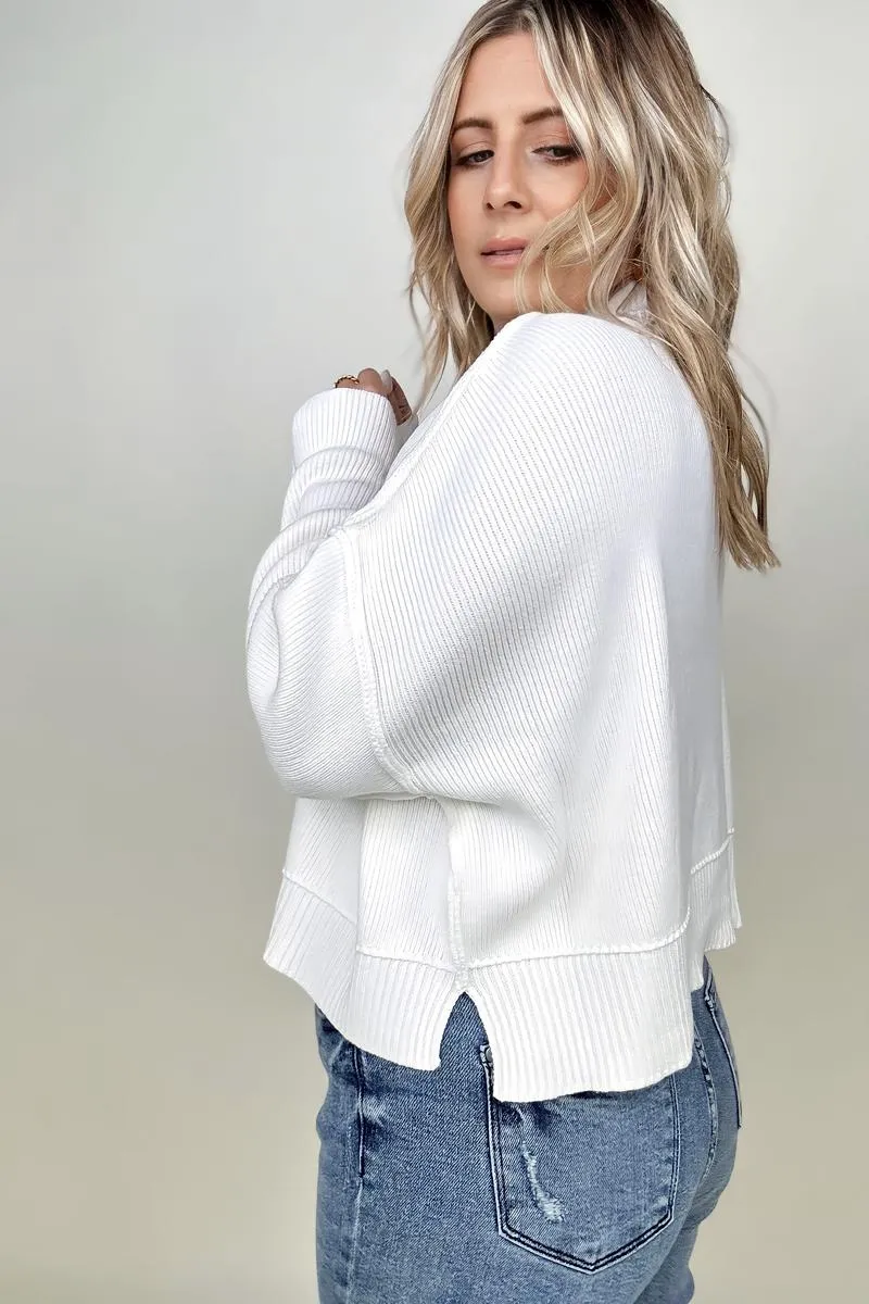 Mags Side Slit Cropped Sweater