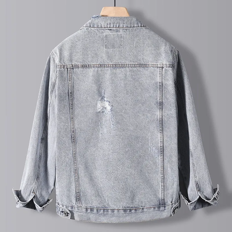 Men Denim Casual Washed Cowboy Jacket