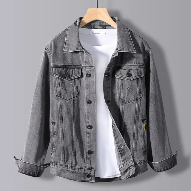 Men Denim Casual Washed Cowboy Jacket