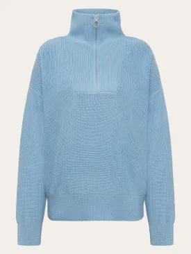 Merino half zip high neck - Glacier Lake