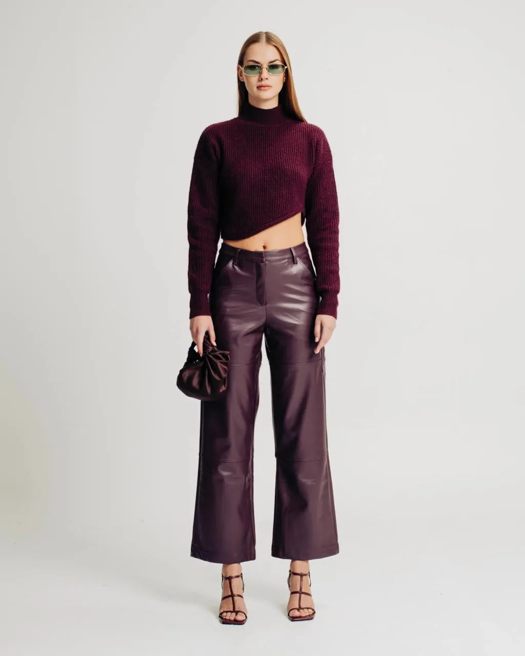 Merlot Faux Leather Pants