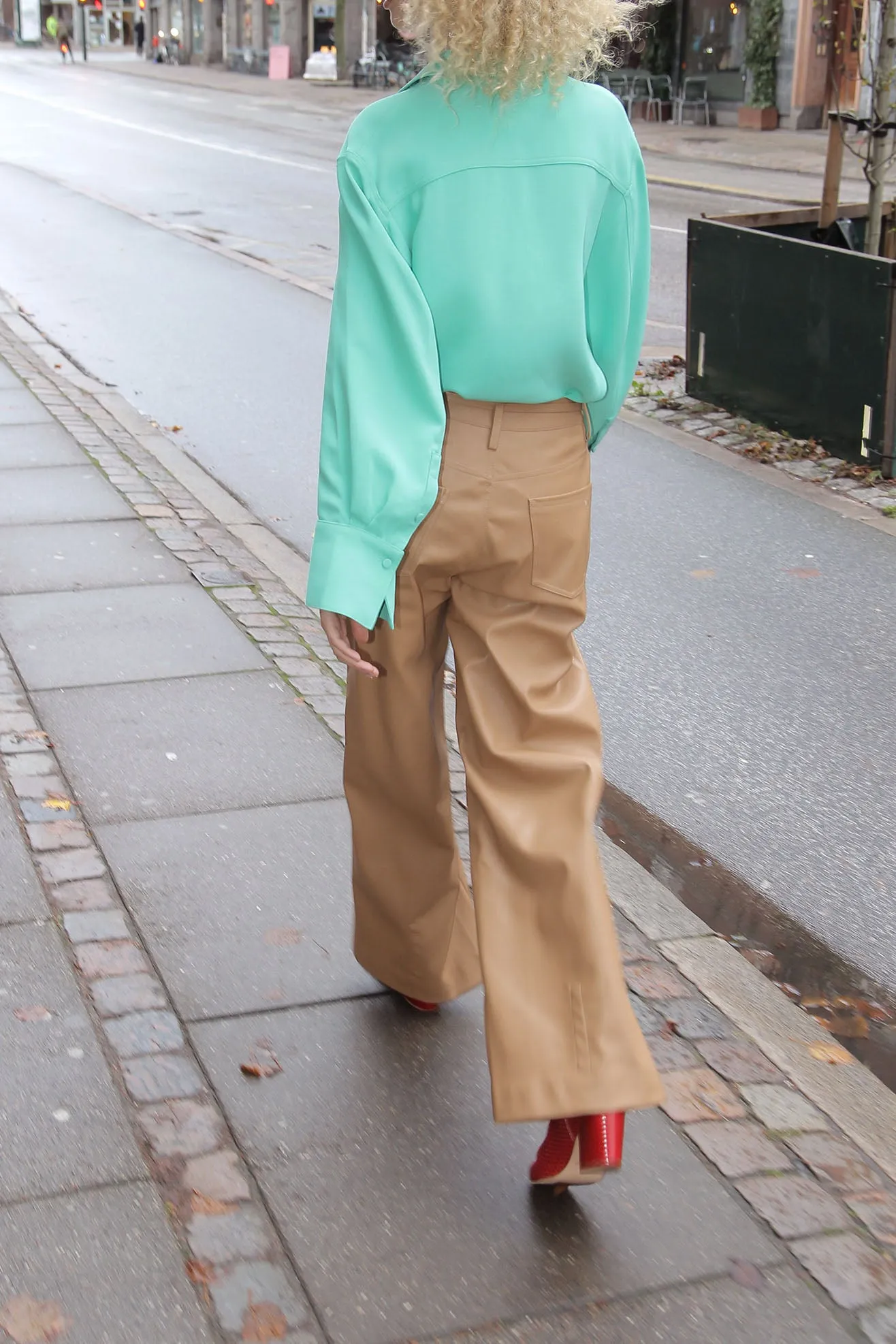 MR. LARKIN, Betty Faux Leather Pant, Camel