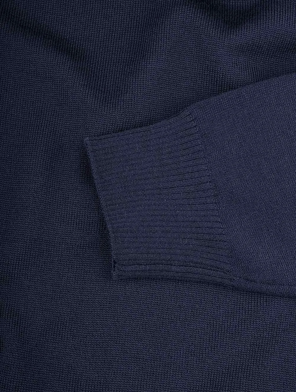 Navy Crewneck With Patch Marino Wool Jumper