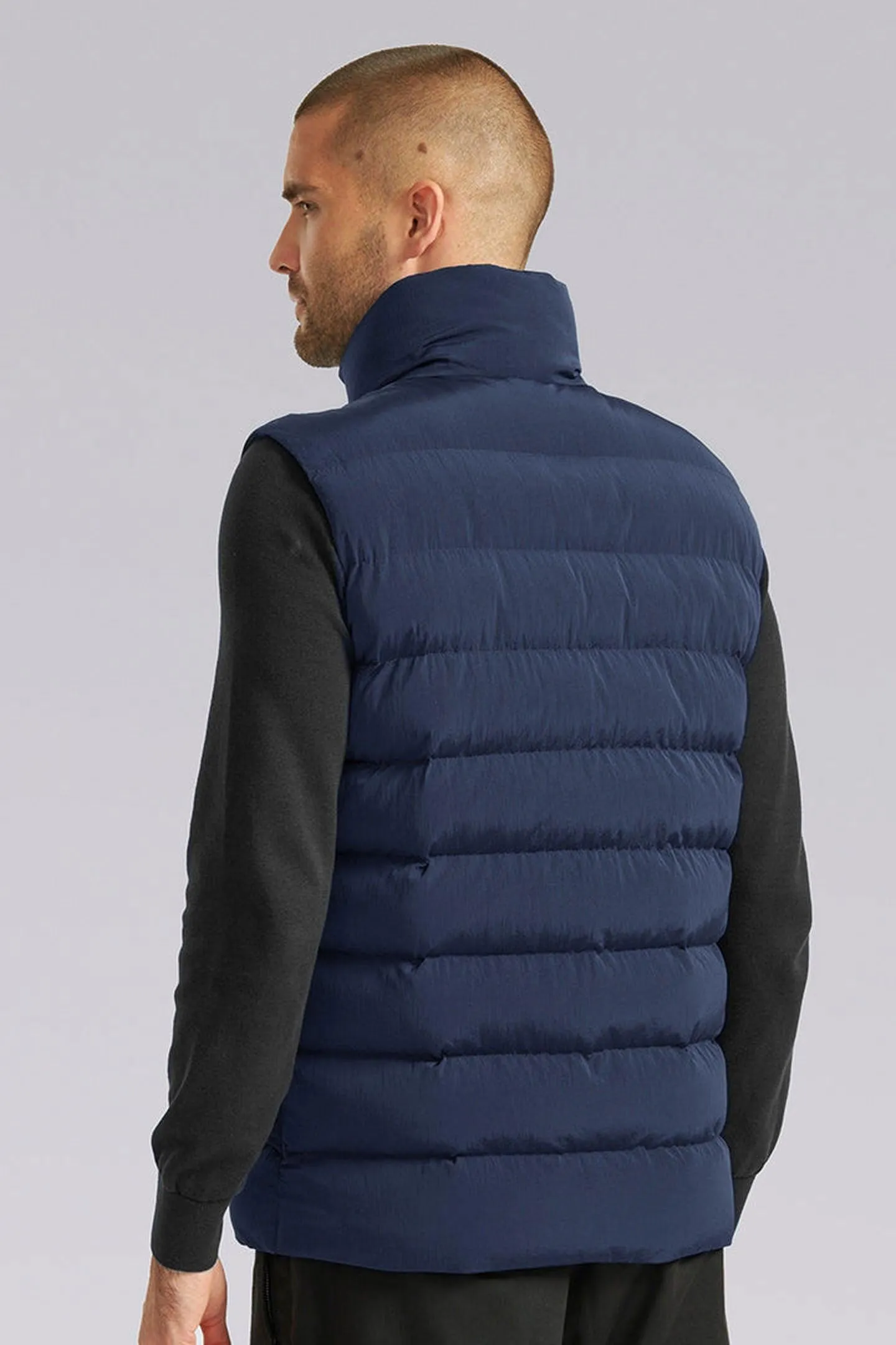 Navy Puffer Sleeveless Jacket