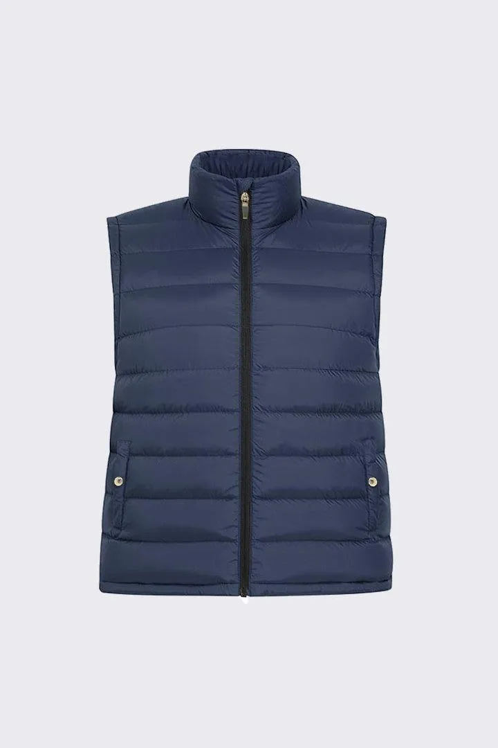 Navy Puffer Sleeveless Jacket