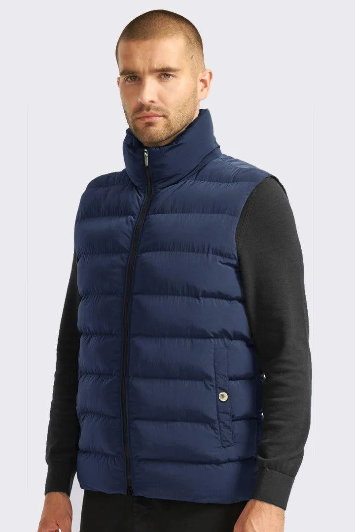 Navy Puffer Sleeveless Jacket