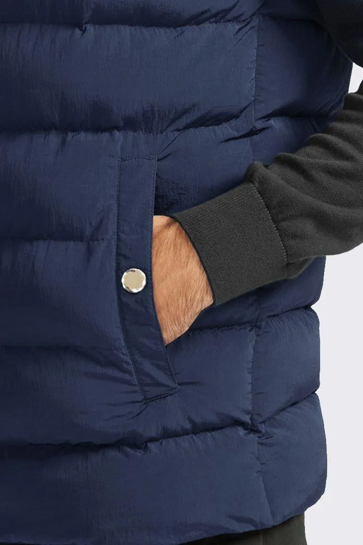 Navy Puffer Sleeveless Jacket