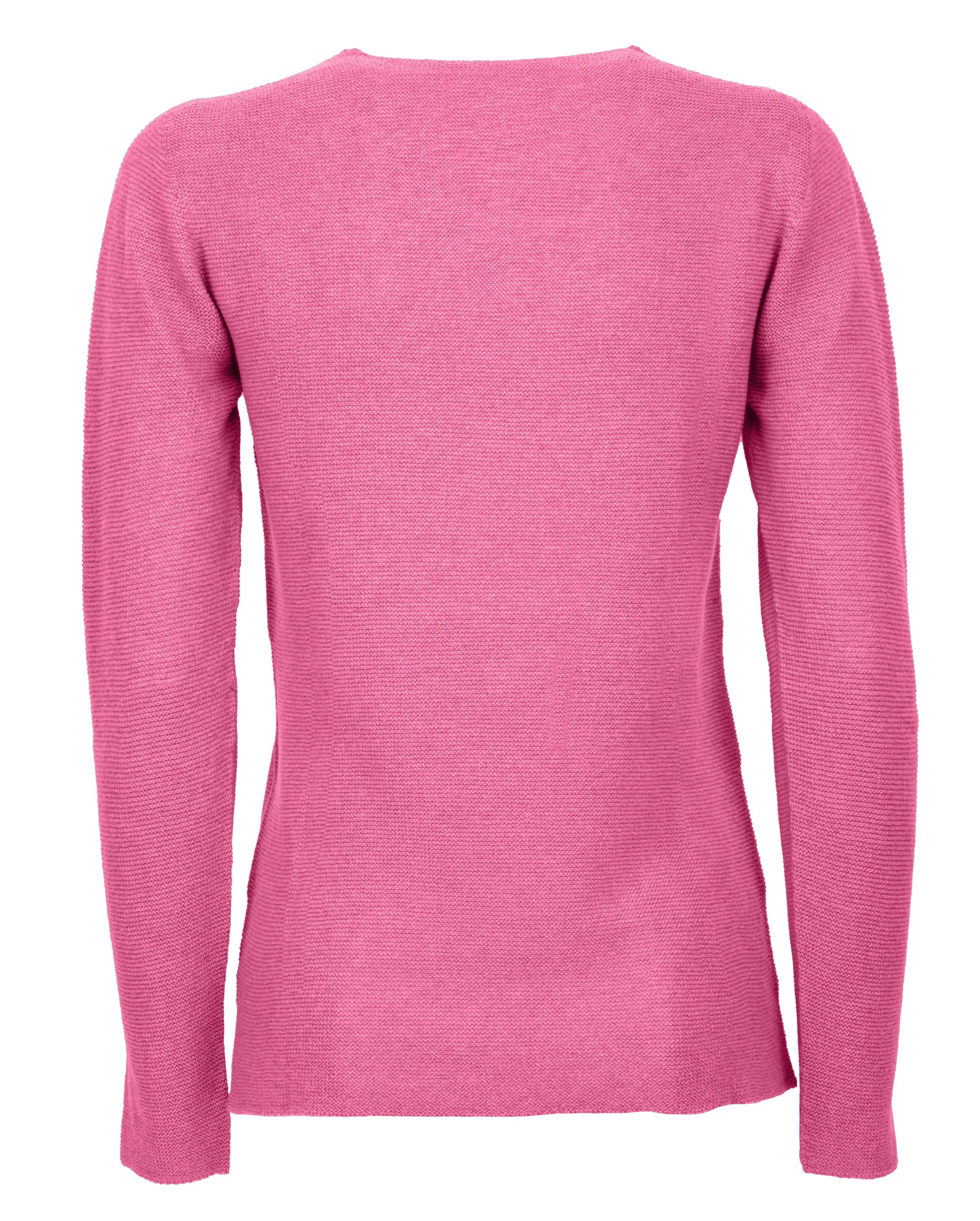 NEW FALL 24 - Women's Pure Cashmere Links Stitch V-Neck Fuchsia