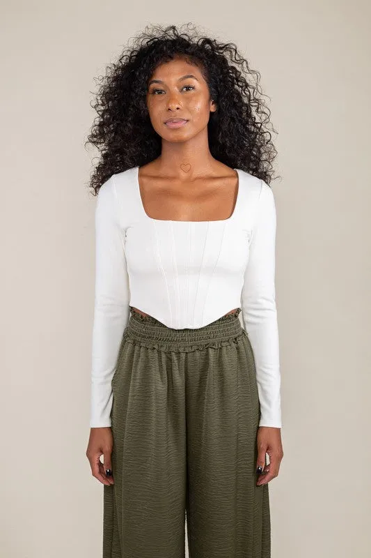 Not So Square Neck Corset Crop