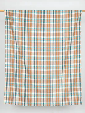 Plaid Eco Cotton Blend Twill - Cream   Brown   Blue   Orange - Swatch