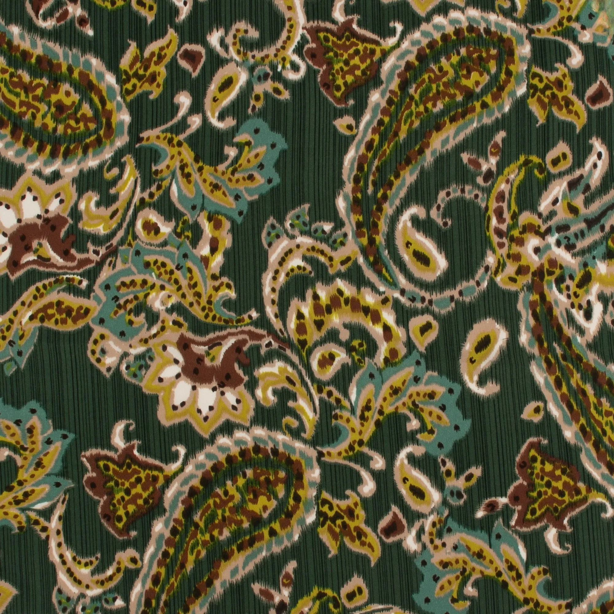 Printed Peachskin - EMMA - Paisley - Green