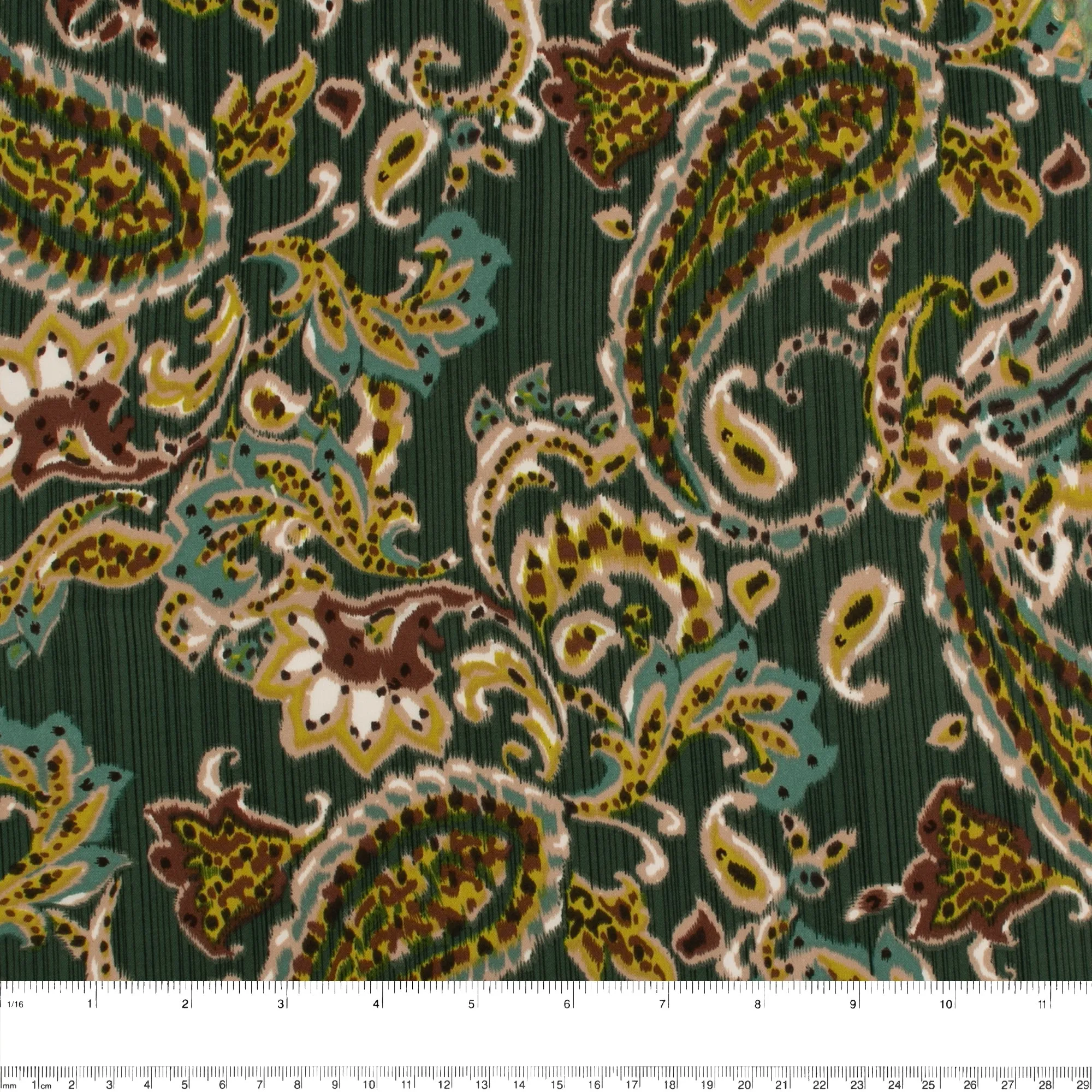 Printed Peachskin - EMMA - Paisley - Green