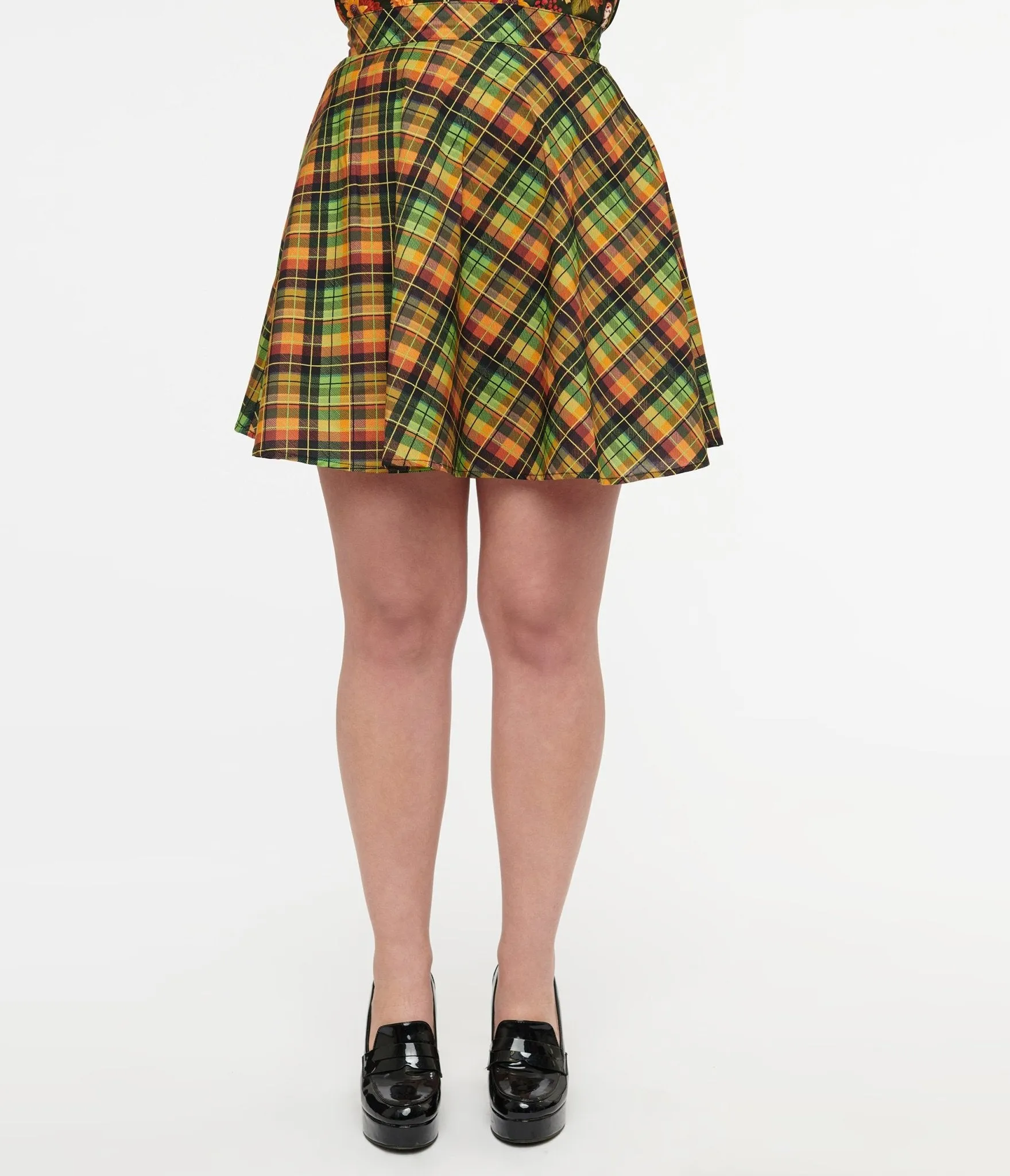 Retrolicious 1950s Autumn Tartan Skater Skirt