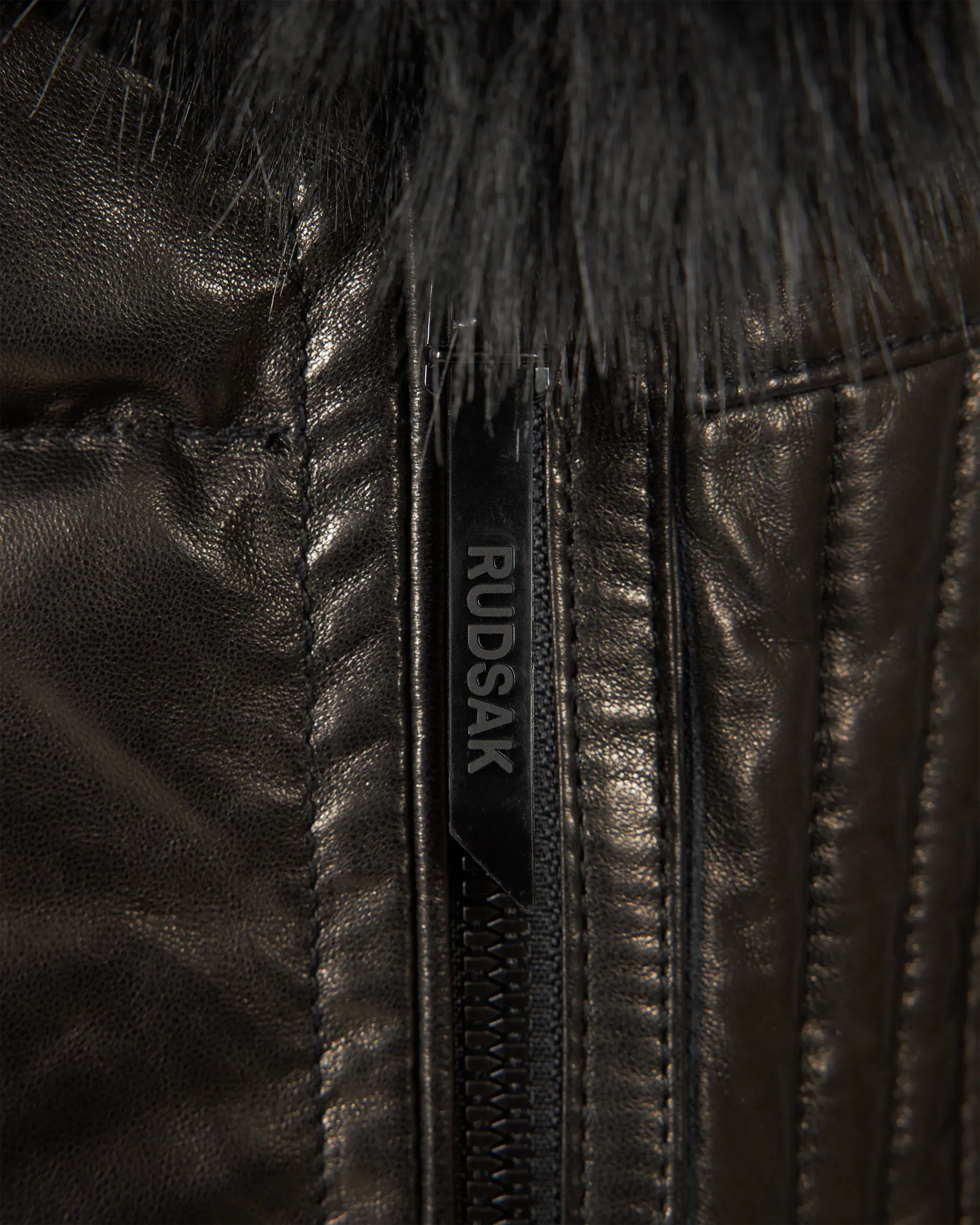 Rudsak Shauna X Leather & Fur Down Puffer