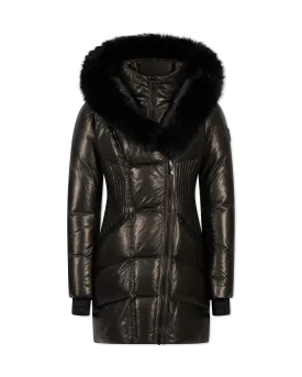 Rudsak Shauna X Leather & Fur Down Puffer