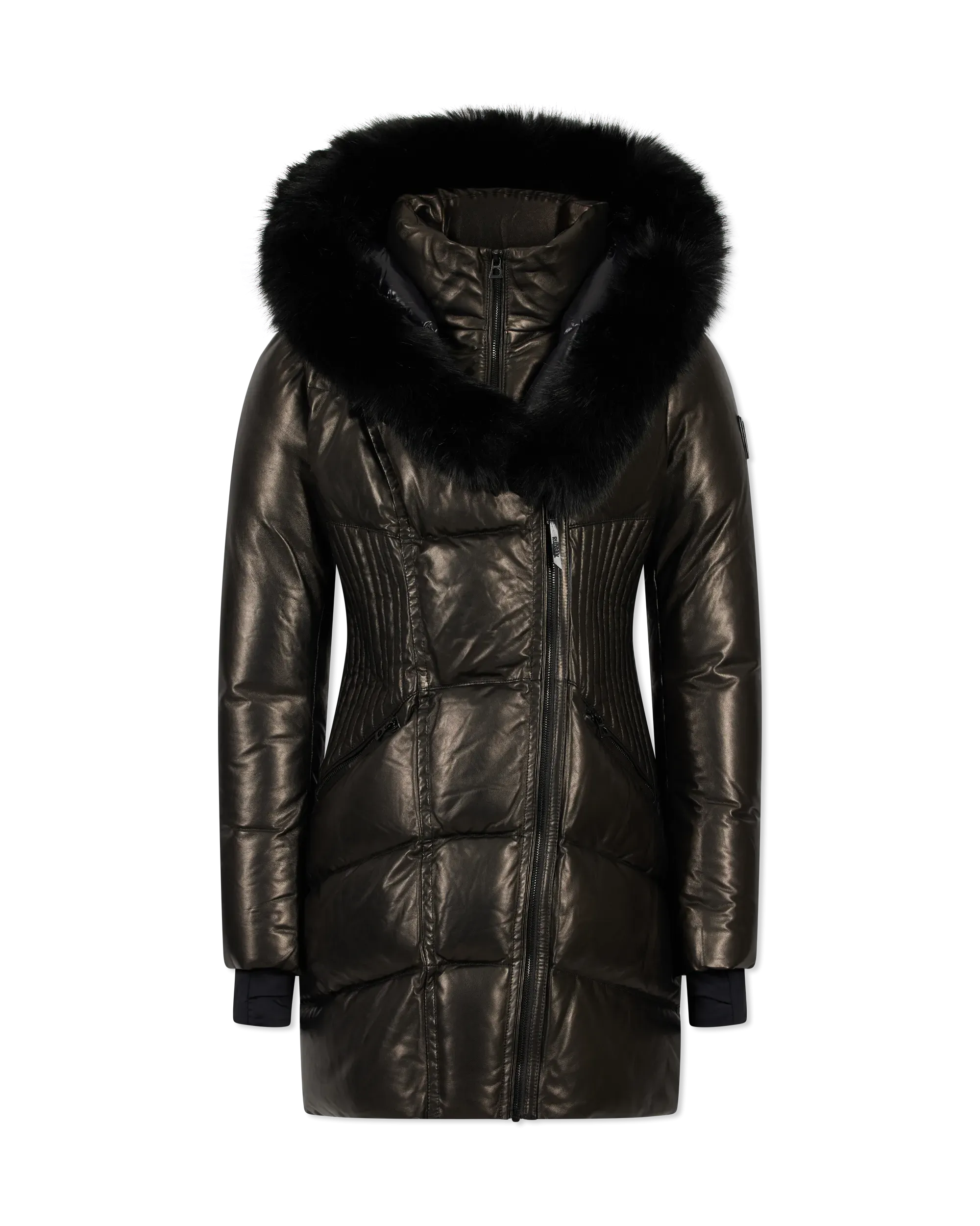 Rudsak Shauna X Leather & Fur Down Puffer