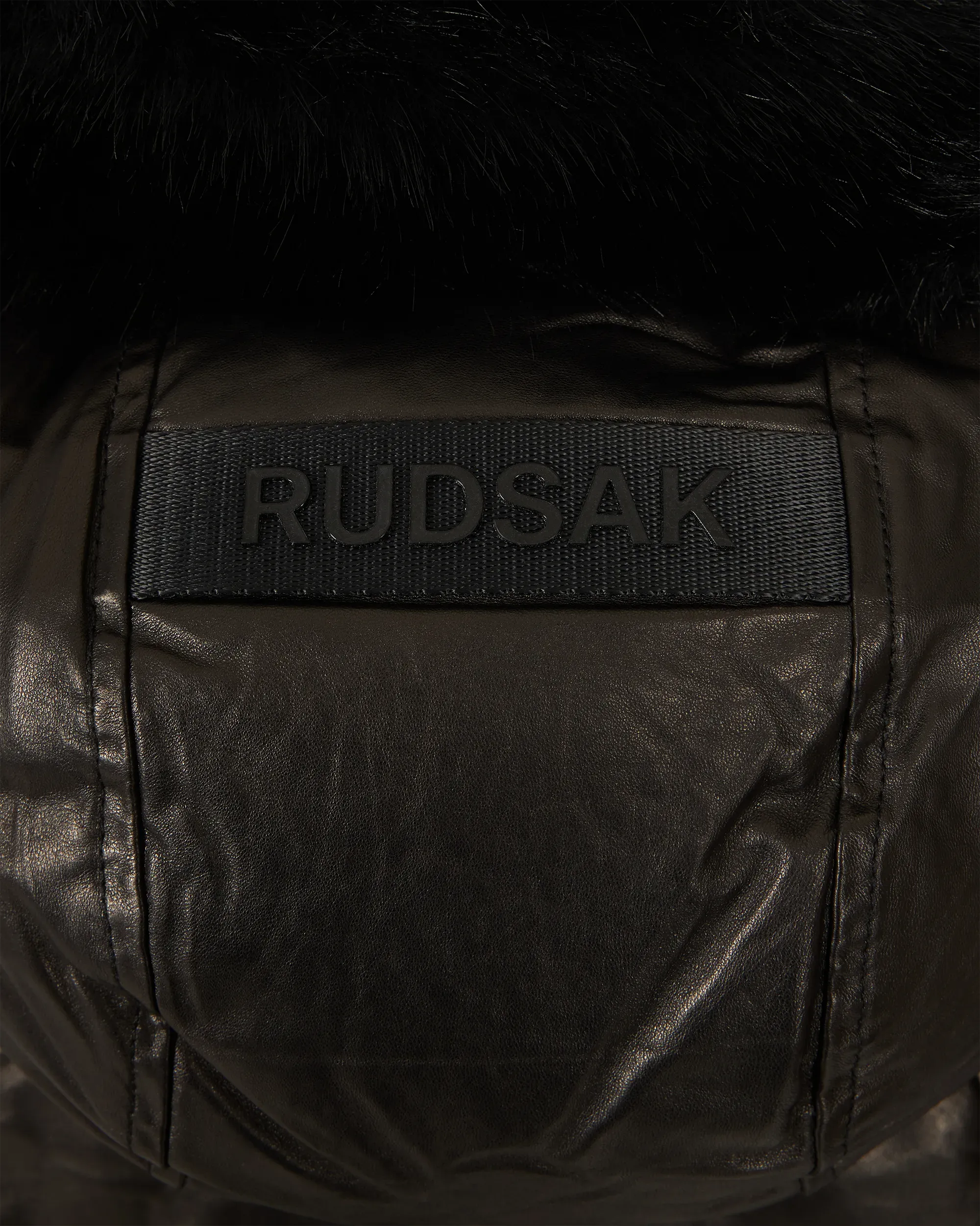 Rudsak Shauna X Leather & Fur Down Puffer