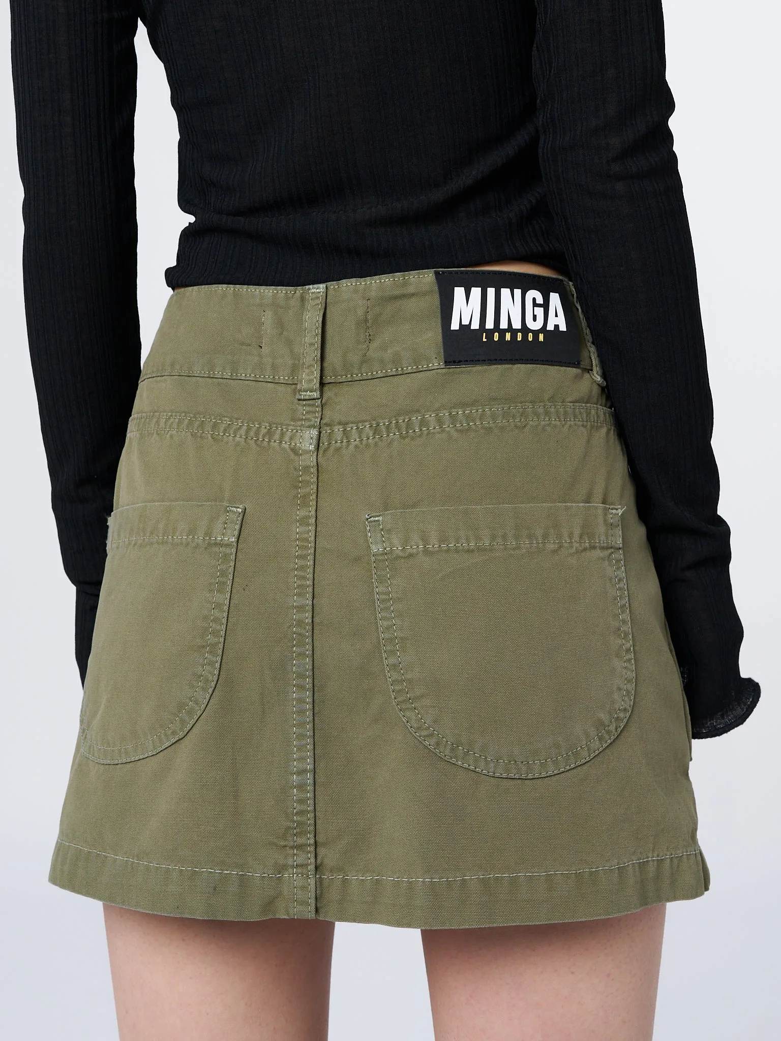 Shay Green Cargo Mini Skirt