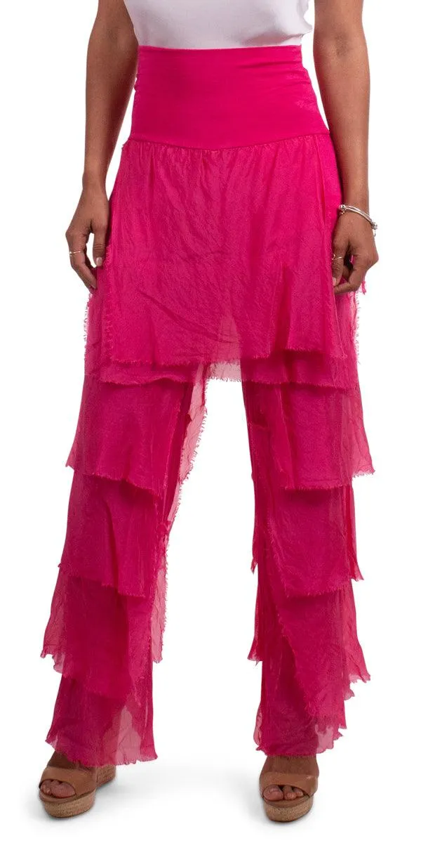 Silk Ruffle Pants - Multiple Colors