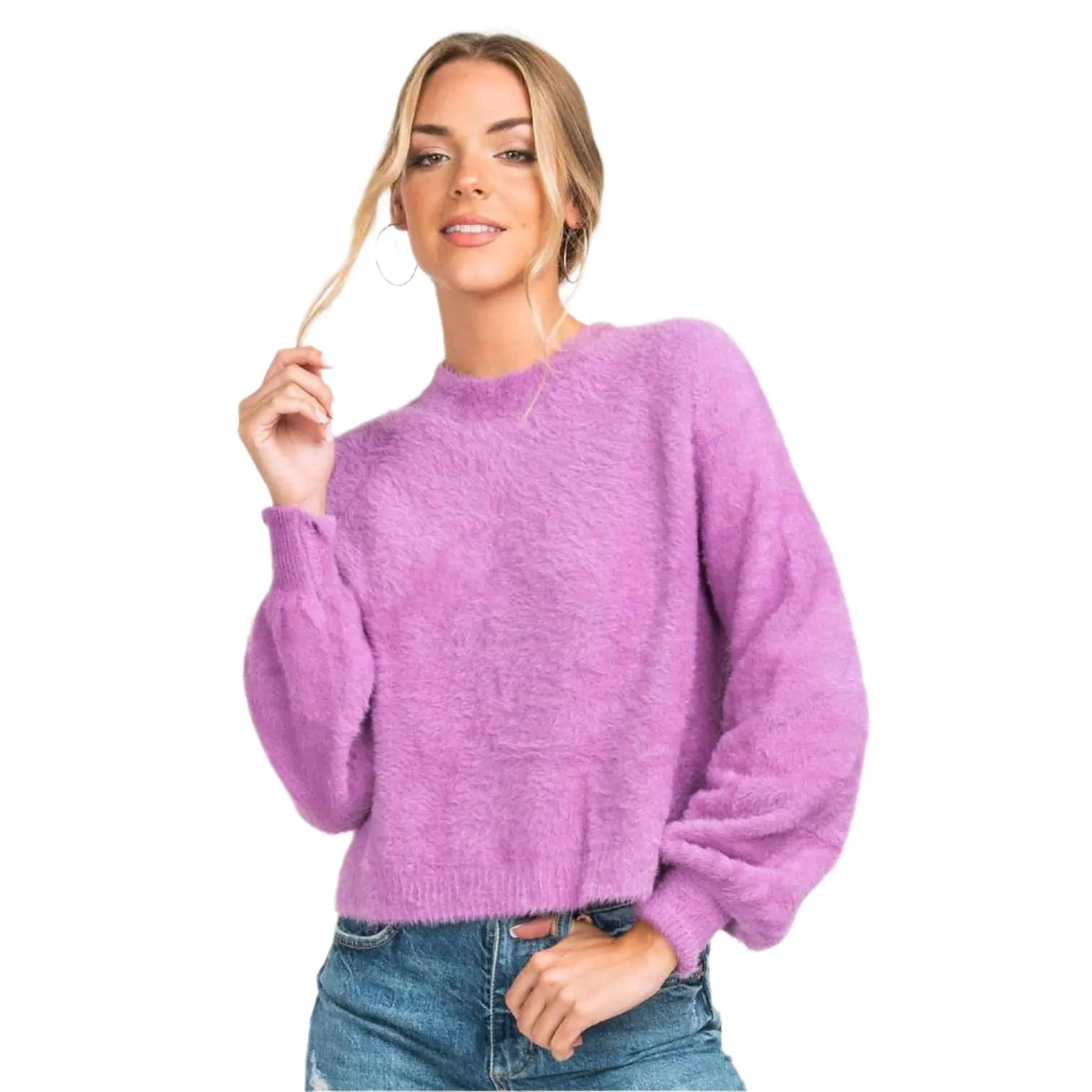 Southern Shirt Women's Cropped Feather Knit Sweater