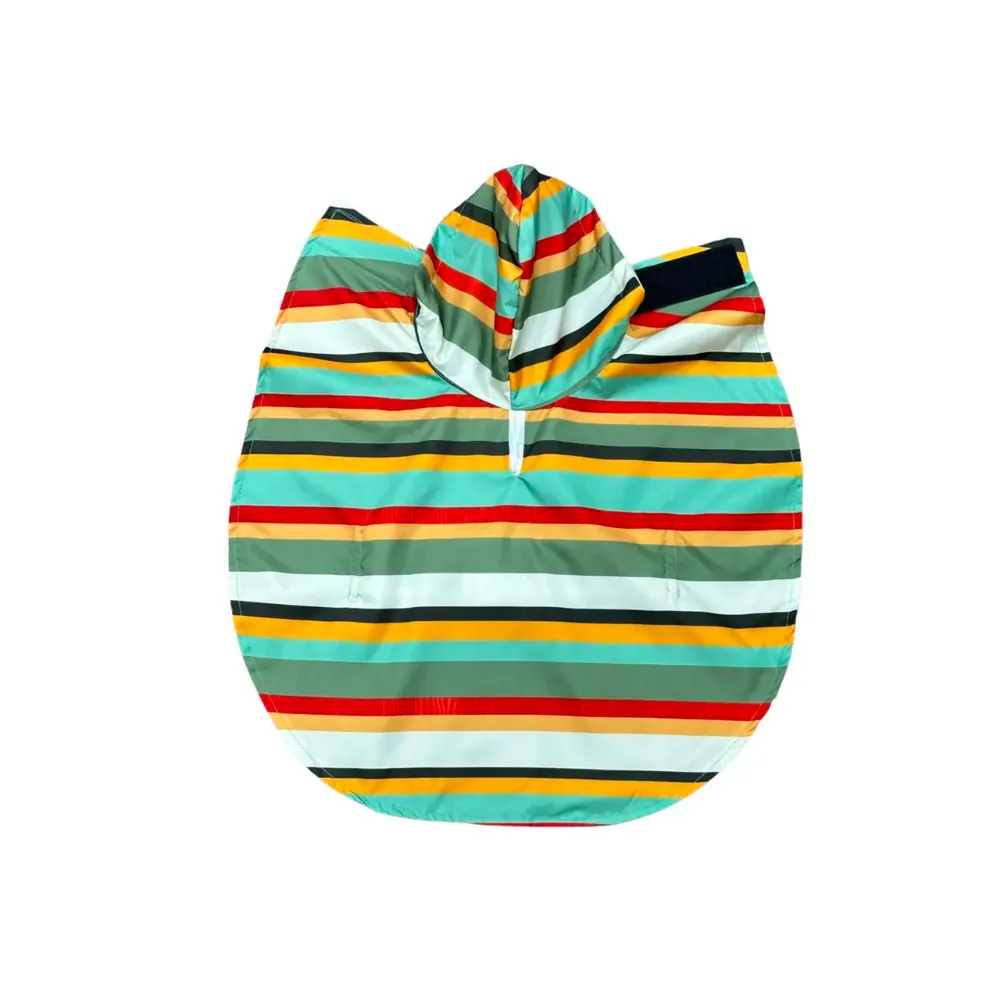 Stripe Printed Cape Style Dog Raincoat