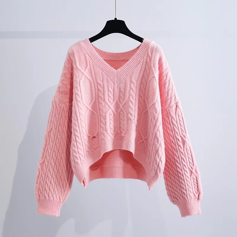 Trendy FLoose Outer Wear Lazy Style Knit Sweater – Must-Have Fashion Statement