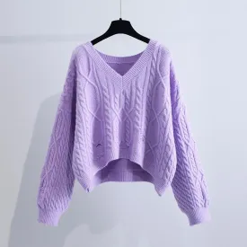 Trendy FLoose Outer Wear Lazy Style Knit Sweater – Must-Have Fashion Statement