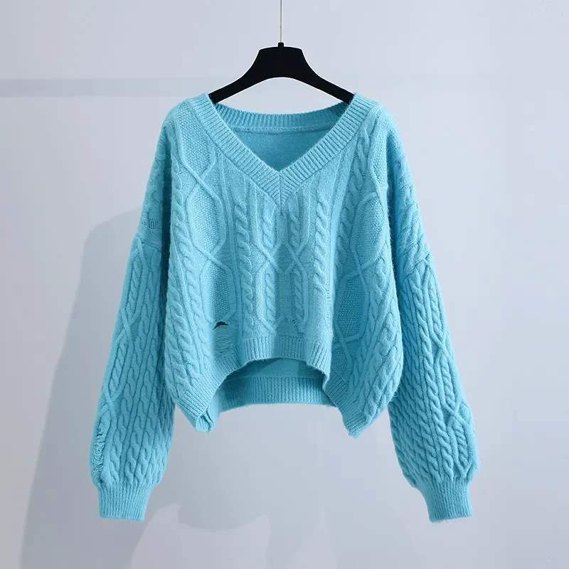 Trendy FLoose Outer Wear Lazy Style Knit Sweater – Must-Have Fashion Statement