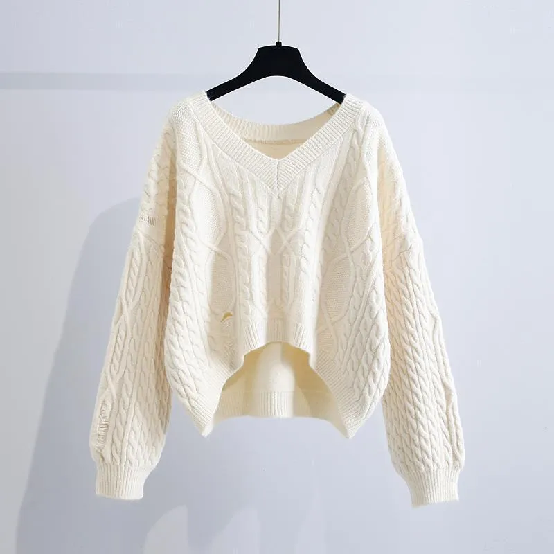 Trendy FLoose Outer Wear Lazy Style Knit Sweater – Must-Have Fashion Statement