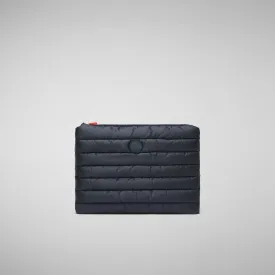 Unisex quilted pouch big Thalassa in blue black