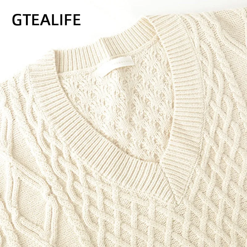 Versatile V-Neck Knit Vest Sweater