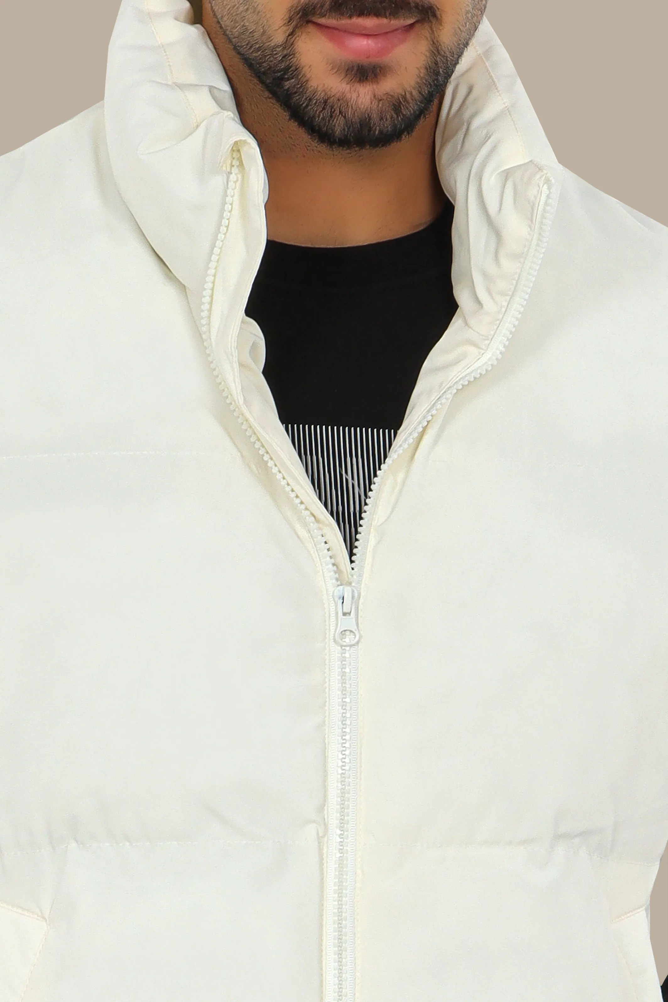 White Basic Puffer Vest