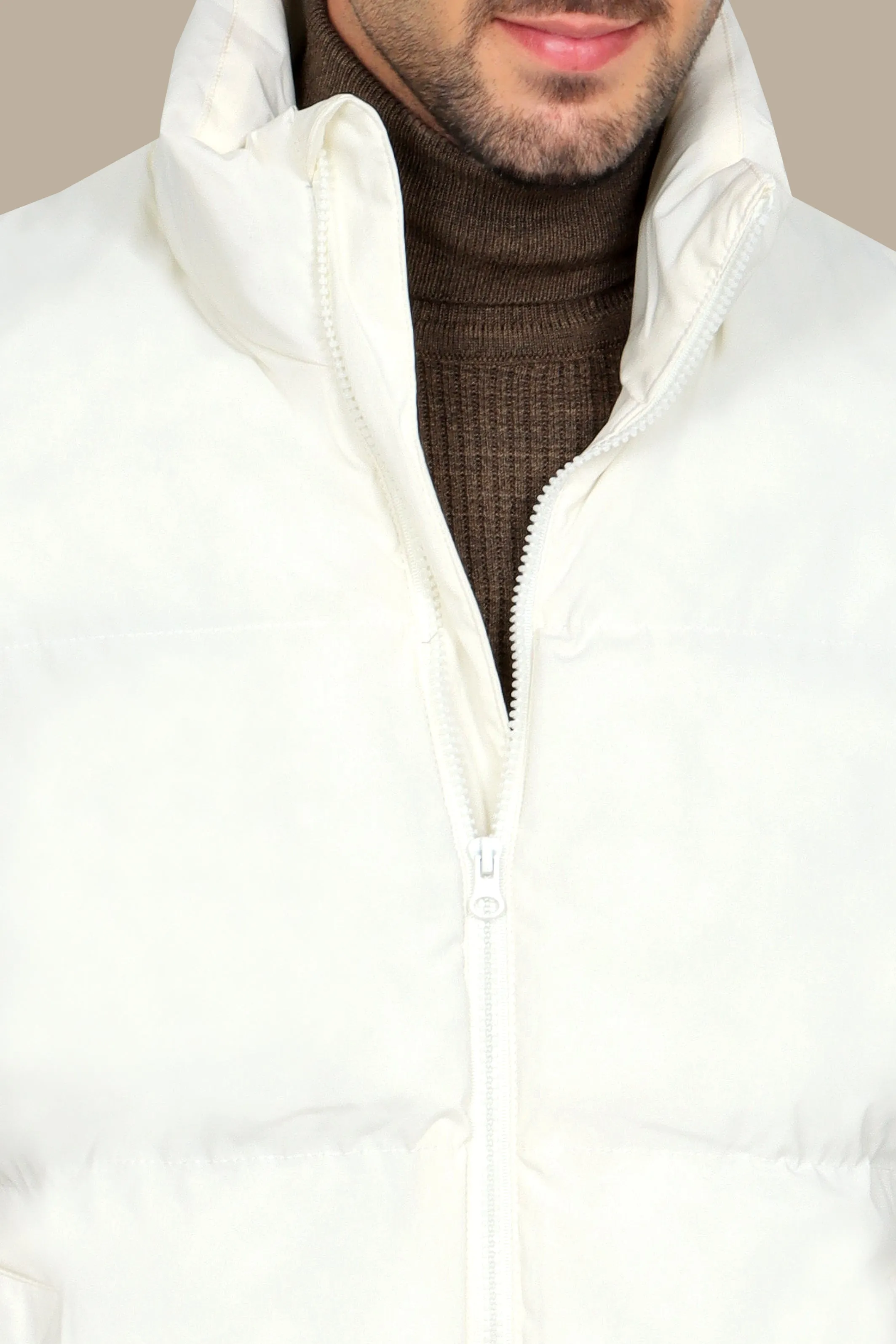 White Basic Puffer Vest