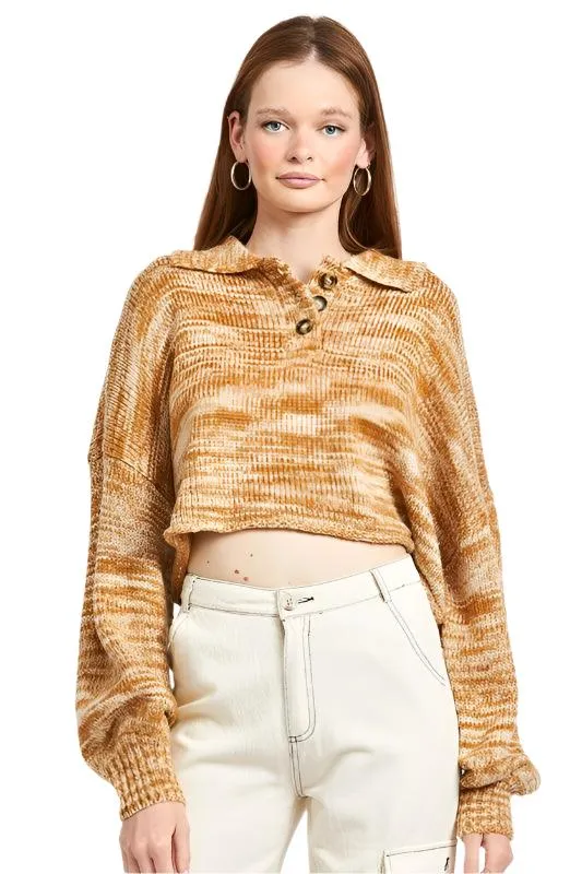 Womens Long Sleeve Pullover Cropped Sweater