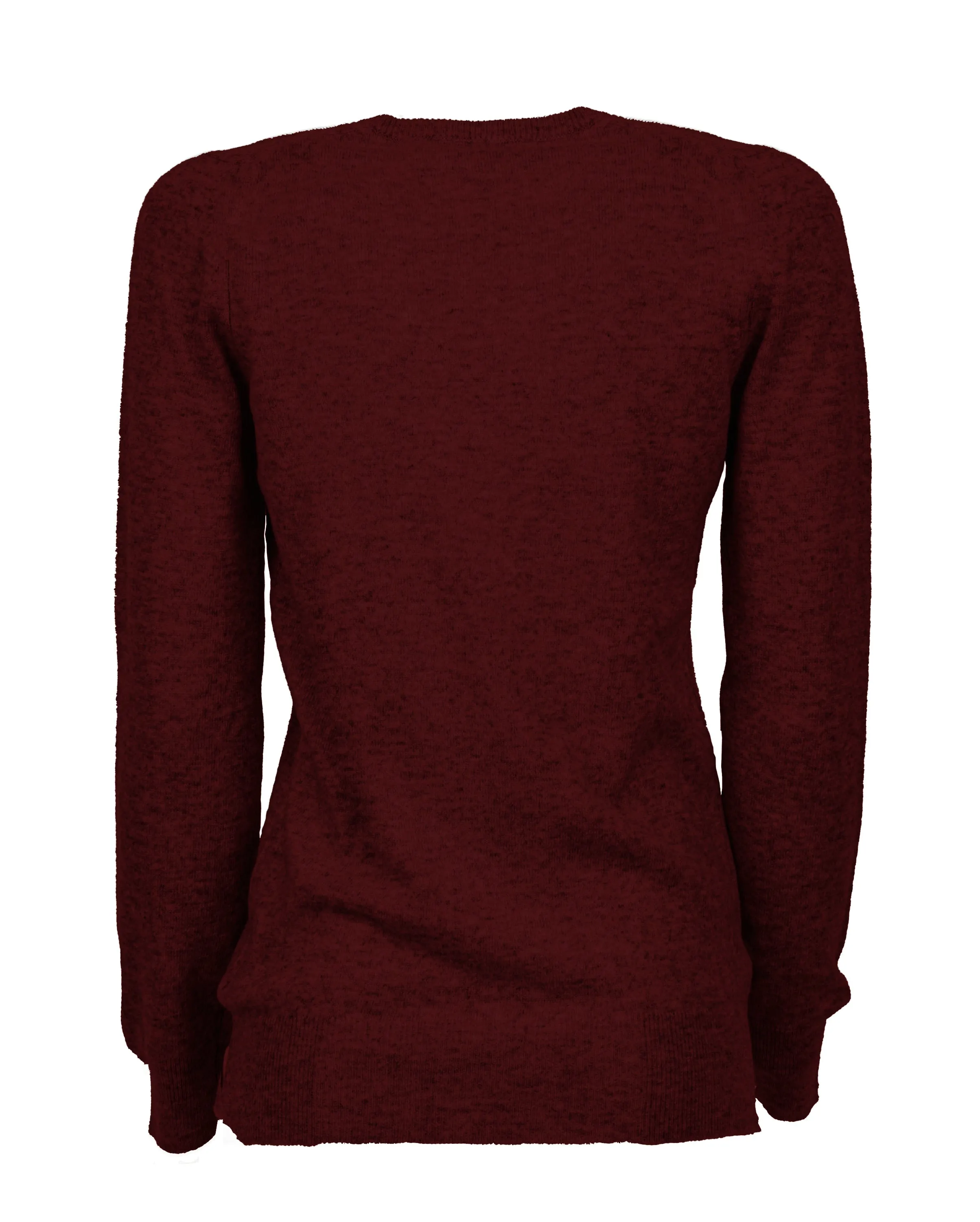 Women's Pure Cashmere V-Neck Sweater Bordeaux