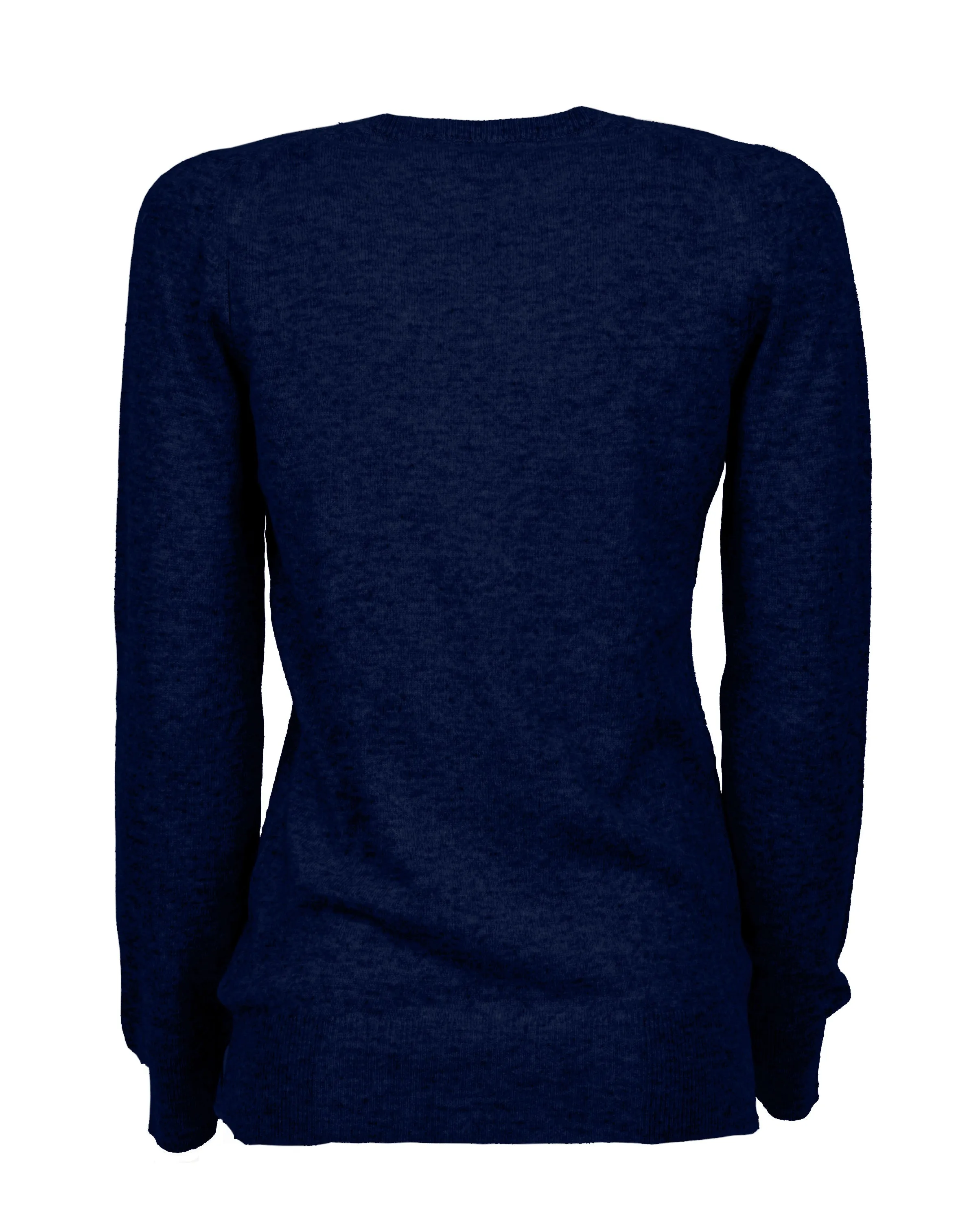 Women's Pure Cashmere V-Neck Sweater Melange Blue