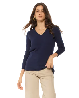 Women's Ultra-Light Cashmere V-Neck Sweater Blue