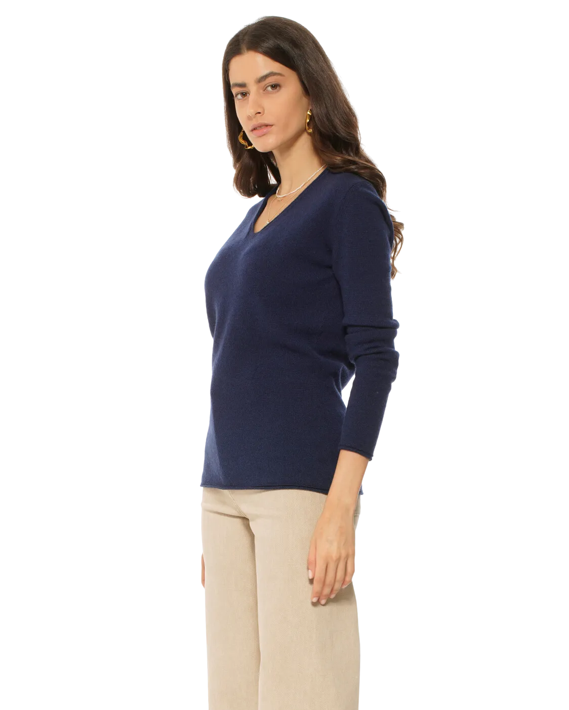 Women's Ultra-Light Cashmere V-Neck Sweater Blue