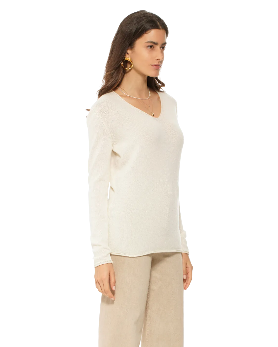 Women's Ultra-Light Cashmere V-Neck Sweater Camel